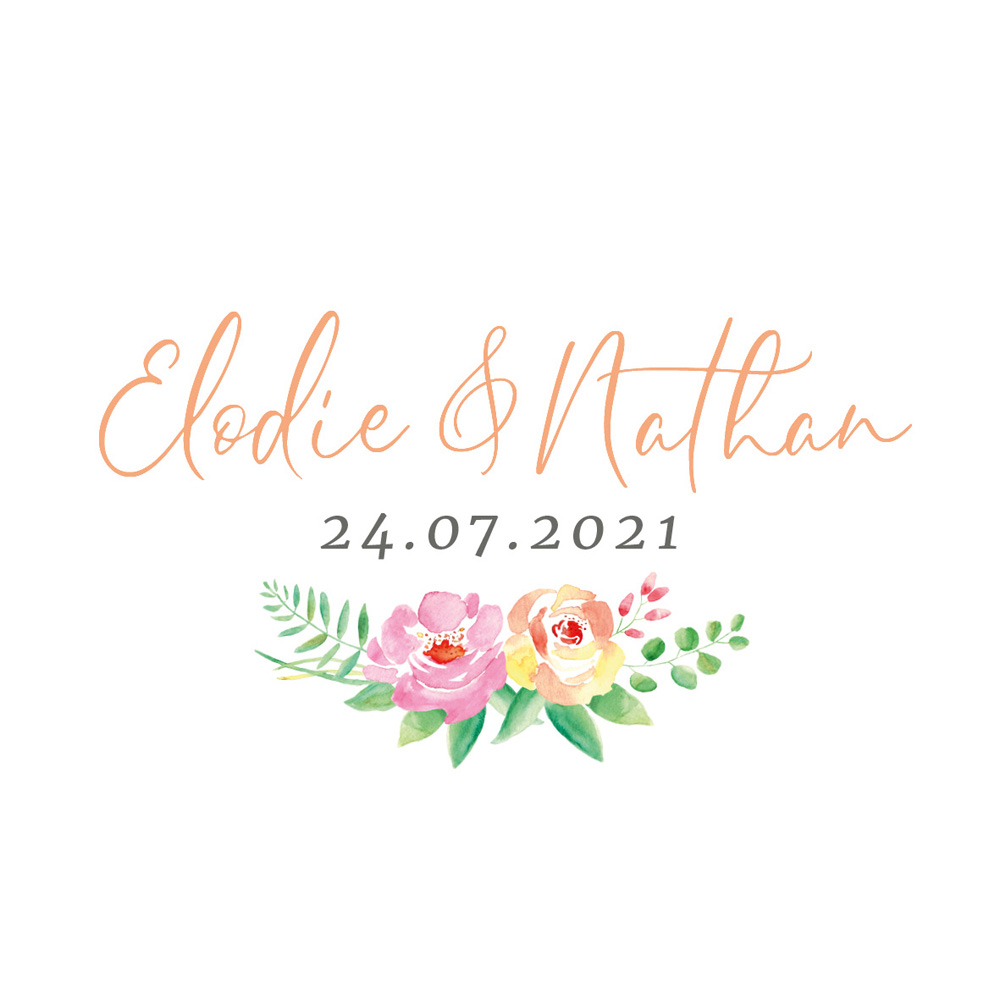 Logo mariage – Bouquet de Fleurs Aquarelle – Paper and love